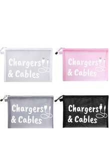 Mesh-Kosmetiktasche mit Datenkabel-Muster, rote gepolsterte tragbare Aufbewahrungstasche, Kosmetiktasche, Reise-Hautpflegetasche, Reise-Essentials, Wohnheim-Bedarf, Hochzeits-Brautgeschenk, Lehrergeschenk, Badezimmer-Schmuck-Lippengloss-Kosmetik-Aufbewahrungstasche, Feiertags-Sommer-Schulanfang-Rucksack - Verschiedenfarbig - Übersicht 8