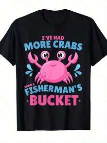 More Crabs Than A Fisherman's Bucket - Funny Rude T-Shirt - 黑色 - 查看 1