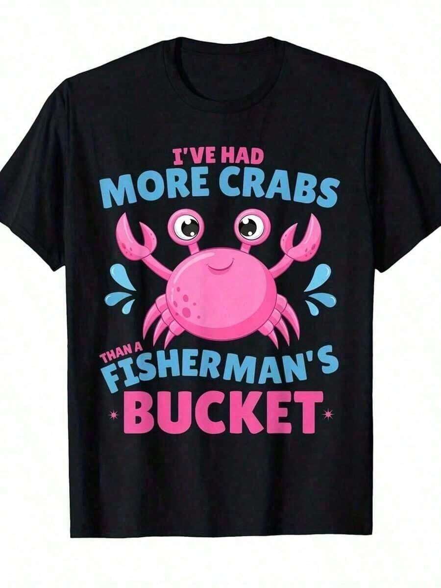 More Crabs Than A Fisherman's Bucket - Funny Rude T-Shirt - 黑色 - 查看 1