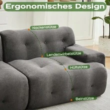 Bed Frames - Grey + Chenille + 2 Seat + Foam1 - View 5