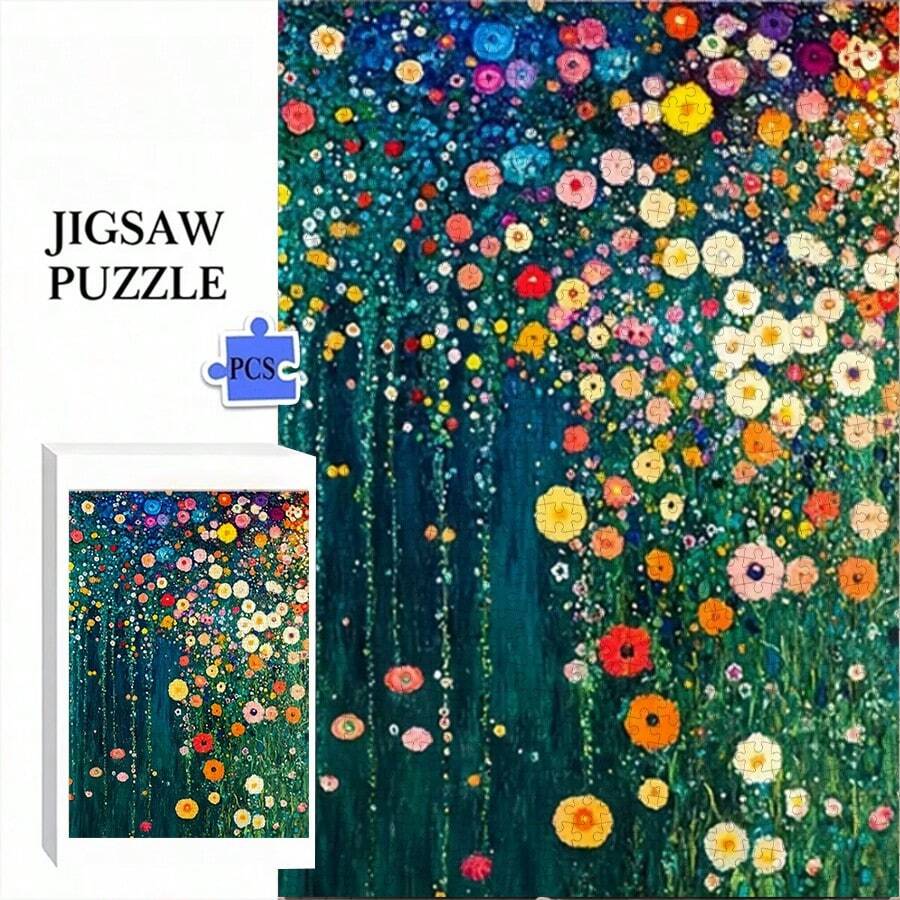 1000 Pieces Adult Mini Puzzle Boxed - This Precision-Cut Puzzle, Adult Challenge Level Difficulty, Scratch-Resistant Material. Artistically Inspired Floral Pattern, Both A Fun Choice For Family Entertainment, Can Be Used As DIY Home Decor, And Also An Art Collectible. Suitable For Halloween, Christmas Gifts, Can Challenge The Brain, And Bring Immersive Puzzle Fun And A Sense Of Achievement To Adults. - Multicolor - View 1