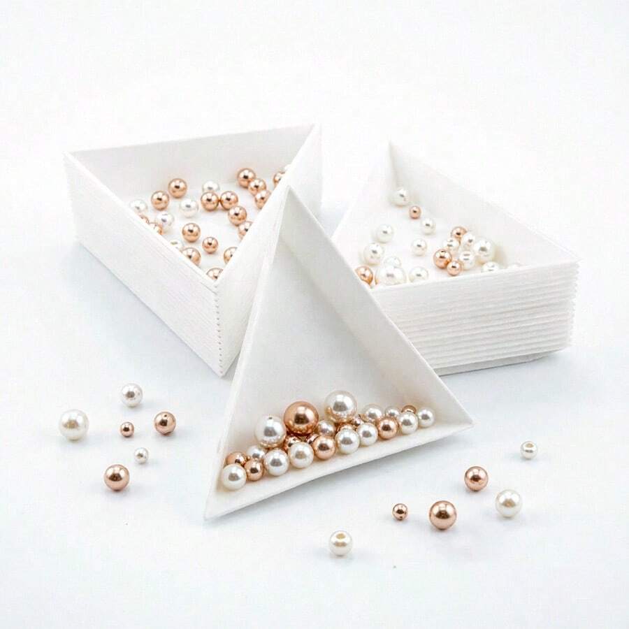 KLONKEE Triangular Sorting Tray, 5/20/30pcs White Plastic Bead Sorting Trays, DIY Craft Jewelry Project Bead Sorting Tray, Plastic White Magic Sequin Rhinestone Tray, Triangular Sorting Storage Board Craft And DIY Art Tray (Triangular)