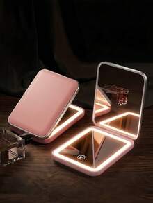 LED Travel Makeup Mirror, Touch Screen Mini Beauty Mirror, Handheld Rechargeable Pocket Mirror, Mini Portable Vanity Mirror, 3-Level Light Adjustment 8K Makeup Mirror, Stepless Dimming Mode, Suitable For Home, Bathroom, Vanity, Bedroom, Travel, Dormitory And Other Scenes - Perfect Gift For Women. Travel Essential - Stepless Dimming Model - View 12