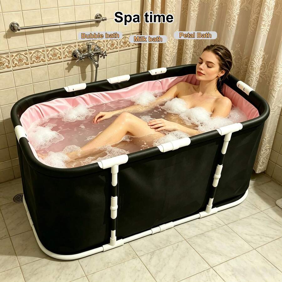 Household Rectangular Bathtub, Foldable Bath Tub, Portable Bathtub, Adult Bathing Tub - A - View 1