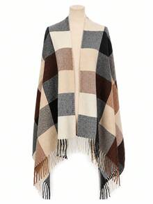 1pc Women's Summer Loose Hollow Knit Shawl, Thin Long Sleeve Spring/Autumn Air Conditioning Cape - 7-color Shawl - View 7