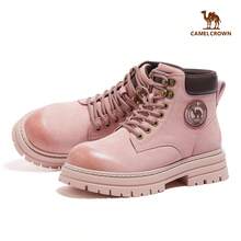 CAMEL CROWN 女士徒步靴、厚底踝靴、工装靴、户外徒步鞋 - 粉色 - 查看 9