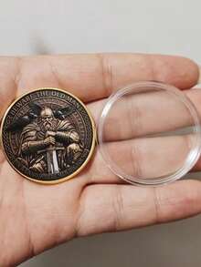 Replica Coin Nordic Viking Mythology Odin Raven Viking Warrior Courage Commemorative Coin, Comes With Protective Case - Multicolor - View 4