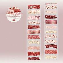 1 Roll, PET Die-Cut Tape, Plaid Floral Theme Craft Tape, Suitable For Scrapbooking, Art Journaling, Card Making And Junk Journaling - Adhesive Tape - View 14