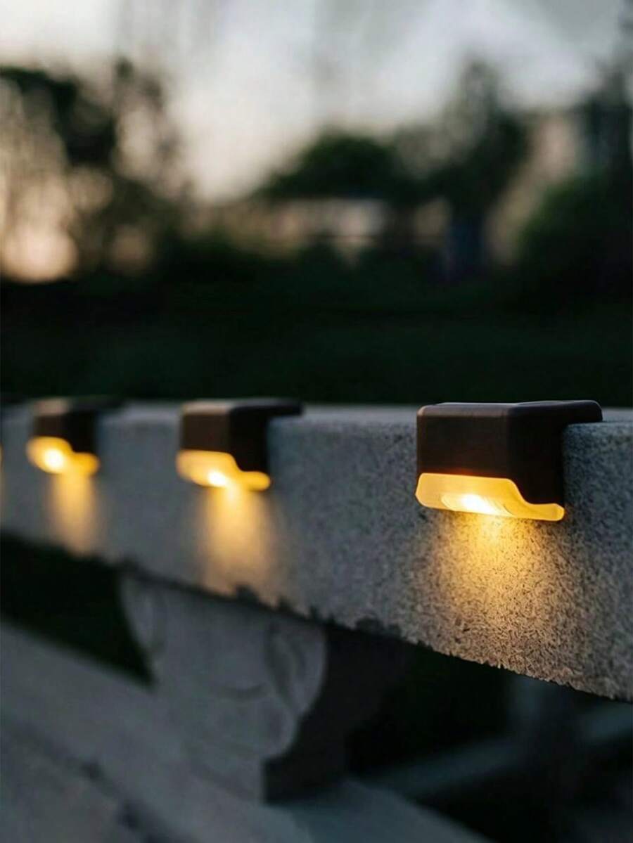LED Solar Step Lights, Solar Powered Outdoor Yard Lights, Suitable For Outdoor, Garden, Railing, Stair Decoration Lighting Landscape Lights, Solar Landscape Atmosphere Lights - 階梯燈 - 查看 1