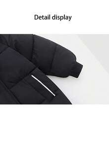 Young Boy Winter Warm Hooded Mid-Length Coat, Suitable For Boys And Girls Of All Ages - Black - View 5