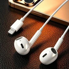 Earbud Berkabel untuk iPhone, Kontrol Jarak Jauh Terintegrasi untuk Musik, Panggilan, dan Volume, Kompatibel dengan iPhone 14/13/12/11/XR/XS/X/8/7/SE/Pro/Pro Max, Headphone In-Ear Berkabel dengan Konektor Lightning, EarPods Berkabel - View 1