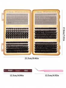 ISEEN 560pcs False Eyelashes Set, DIY Eyelash Tool Kit, Cluster Eyelash Extension Set, Individual D Curl Eyelash Set, Includes Eyelash Glue And Sealer, Eyelash Tweezers For Personal Use - Black - View 4