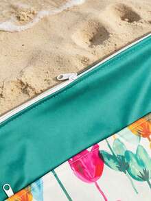 1pc Tulip Print Waterproof Travel Storage Bag, Suitable For Beach Vacation - View 5