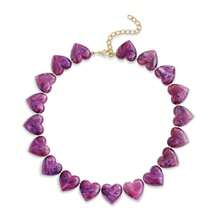 Women's Acrylic Heart-Shaped Necklace, Retro Punk Style Thick Chain Necklace, Fashion Accessory - Multicolor - View 13