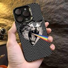 Gato láser blanco y negro psicodélicofunda de teléfono Fundas compatibles con ,Apple,VIVO,OPPO,,, y Honor.Fabricadas en silicona TPU,ofrecen protección contra golpes y caídas. - Negro - Ver 4