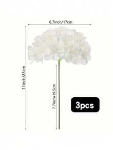 [Quantity] Pcs/Set 9.06 Inch Artificial Hydrangea Bouquet, Faux Hydrangea Stems, Suitable For Wedding Centerpieces, Home Decor (White) - Multicolor - View 13