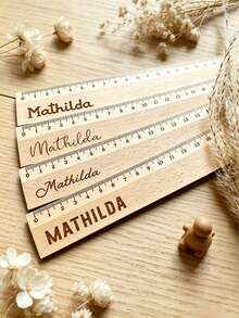 Personalized Ruler, Customized Wooden Ruler, Personalized Name, 20cm Long, Suitable For Stationery Lovers, Fashionable Ruler, Applicable For Birthday, Office, Daily Tasks And Students, Back To School Season - Multicolor - View 5