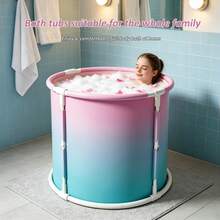 Bañera portátil plegable para uso doméstico, bañera aislada y reforzada, diseño extra alto y ancho, adecuada para baño de Body completo - A - Ver 3