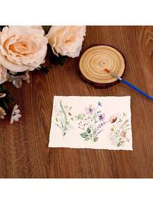 300g 25 Sheets Rough Texture Cotton Pulp Watercolor Paper, Hand-Torn Edge Sketching Drawing Paper, Suitable For Beginners, Students, Artists, Scrapbooking, Wedding Invitations - 1 Set - View 6
