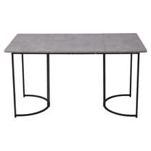 Dining Room Set (Table 140 X 80 Cm With 4 Chairs), Modern Kitchen Set, Beige Velvet Chairs With Diamond Pattern, Adjustable Feet, Grey MDF Top, Black Table Legs. - Beige - View 10