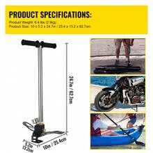 4500PSI Air Inflator Hand Pump Inflator 310BAR - Black - View 11