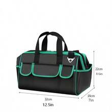 Bolsa de herramientas de mano impermeable de tela Oxford, kit de reparación resistente al desgaste con alta capacidad de carga y correa cruzada - A - Ver 6