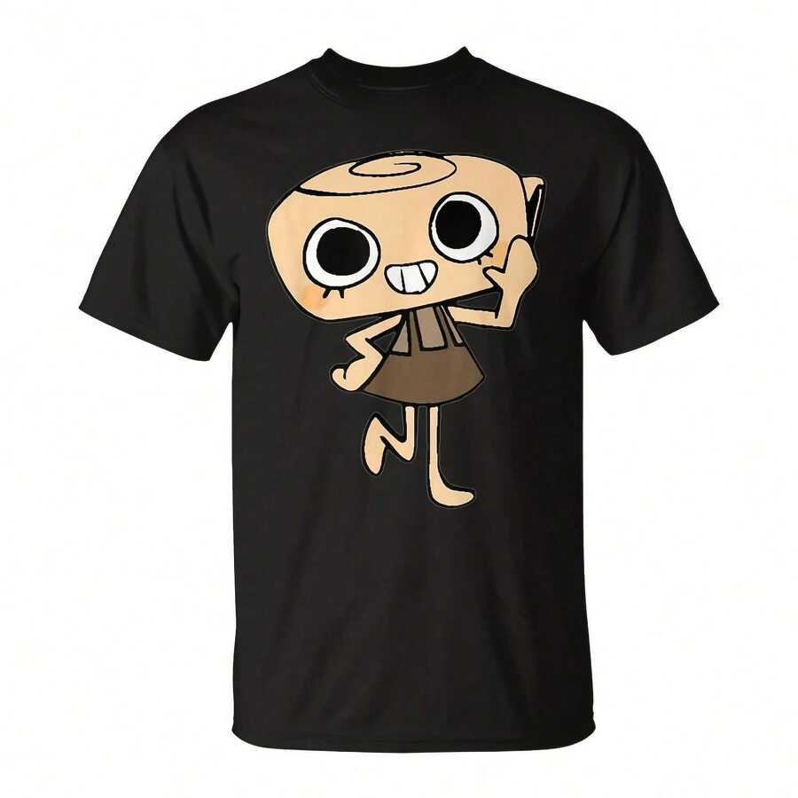 Shelly Dandys World Plush Cute Costume T-Shirt220G Pure Cotton Comfort T-Shirt - Breathable And Ft I For Hot Summer Days - 黑色 - 查看 1