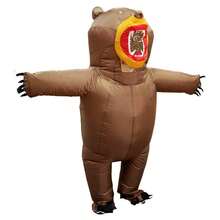 Adult Inflatable Brown Bear Costume, Fits Height 1.5-2m, Suitable For Christmas, Cosplay, Anime Roleplay, Party, Stage Performance And Masquerade. Air Pump Included, Battery Not Included - Brown Bear - View 5