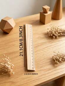 Personalized Ruler, Customized Wooden Ruler, Personalized Name, 20cm Long, Suitable For Stationery Lovers, Fashionable Ruler, Applicable For Birthday, Office, Daily Tasks And Students, Back To School Season - Multicolor - View 4