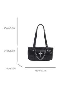 Fashion Minimalist 2026 New Solid Color Niche Versatile Underarm Bag - Black - View 4