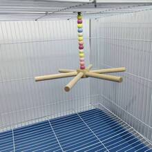 熱銷鸚鵡玩具，彩色旋轉風車鞦韆，鸚鵡智力玩具，鳥籠珠飾裝飾，隨機顏色 - A - 查看 6