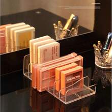 Desktop Eyeshadow Palette Organizer, Powder Drawer Divider, Transparent Plastic Makeup Blush Cosmetic Rack, Small Transparent Makeup Eyeshadow Storage Box 1pc/2pcs - Clear - View 10