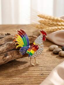 Stylish Rhinestone Rooster Brooches For Women Enamel Animal Ducks Birds Pins Banquet Jewelry Clothing Accessories/Friends Gathering Badges New Gifts - Animal - View 16
