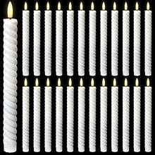 Flameless Twisted Taper Candles LED Flickering Battery Operated Candles Electric Warm Light Candlesticks For Wedding Birthday Party Home Dinner Decor - Multicolor - View 11