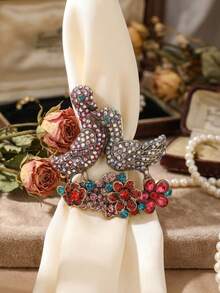 Stylish Rhinestone Rooster Brooches For Women Enamel Animal Ducks Birds Pins Banquet Jewelry Clothing Accessories/Friends Gathering Badges New Gifts - Animal - View 14