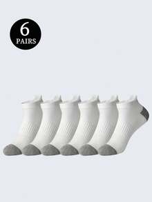 1/6/12/18 Pairs Men's Color Block Black & White Mid-Calf Socks, Sports Running Socks, Suitable For All Seasons - Multicolor - View 18