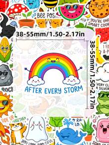50Pcs Punny Positive Affirmation Stickers, Funny Pun Quote Sticker Pack, Cute Decals For Classroom Management & Student Incentives - Multicolor - View 5