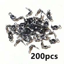 200個 4*7mm 連接扣 適用於3mm球鏈 壓接端帽 珠子連接配件 DIY珠寶手工材料 - 4x7mm - 查看 11
