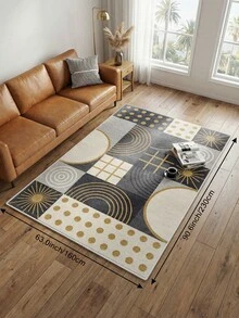 1pc Multicolor Geometric Patchwork Living Room Rug, Suitable For Kitchen, Dining Room, Bedroom, Room Holiday Decor, Indoor/Outdoor, Office, Lobby, Anti-Slip Doormat, Bathroom Rug, Hallway, Study Gaming Area Rug. - Multicolor - View 15