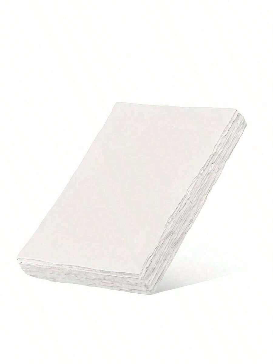 300g 25 Sheets Rough Texture Cotton Pulp Watercolor Paper, Hand-Torn Edge Sketching Drawing Paper, Suitable For Beginners, Students, Artists, Scrapbooking, Wedding Invitations - 1 Set - View 1