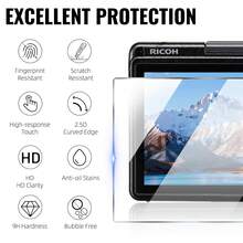 3pcs Tempered Glass Camera Screen Protector, Compatible With Ricoh GR3 HDF/GR3X HDF/Gr3/Gr3iii/Gr3x/GRiiiX | 9H Hardness, HD, Transparent, Anti-Scratch, Anti-Fingerprint, Bubble-Free - View 3