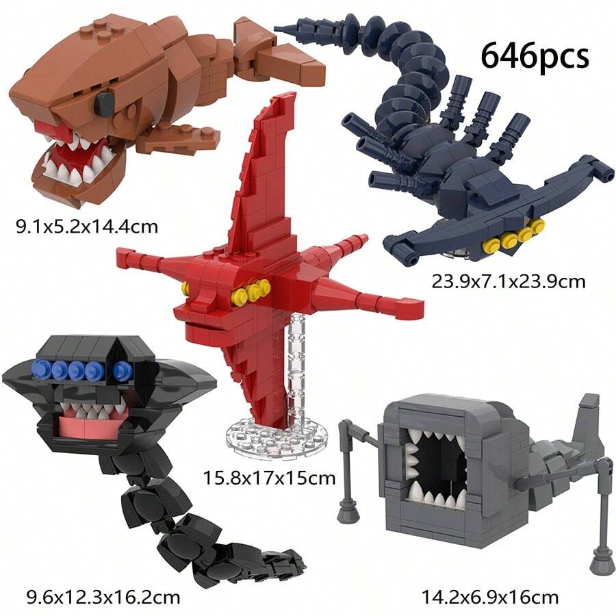 New Subnautica Game Peripheral Building Blocks Reaper Leviathan Model Gift - Multicolor - View 1