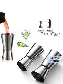 1pc Thick 304 Stainless Steel Double Jigger, Measuring Cup, Ounce Cup (Bar Use), Double-Headed Measuring Cup, Cocktail Cup, Perfect Silver Kitchen Tool For Bartending And Parties, Multiple Capacity Options Available - View 5