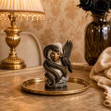 3D Veiled Goddess With Snake And Raven Silicone Mold, Mystical Dark Fantasy Candle Mold For DIY Resin Art, Exotic Figure Sculpture Mold For Halloween Desktop Decor - A - View 3