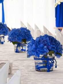 [Quantity] Pcs/Set 9.06 Inch Artificial Hydrangea Bouquet, Faux Hydrangea Stems, Suitable For Wedding Centerpieces, Home Decor (White) - Multicolor - View 10