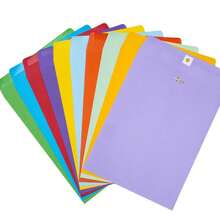 10 Stück wiederverwendbare Kraftpapier-Umschläge mit Knopfverschluss, versiegelbare Kurier-Verpackungstaschen mit Klappe, verstärkte Versandtaschen aus Papier, geeignet für Kleidung, Schmuck, Geschenklagerung für kleine Unternehmen, Büro-Dokumentenorganisation - Mehrfarbig - Übersicht 10