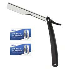 Old Fashioned Manual Shaver, Stainless Steel Blades, Non Slip Folding Vintage Barber Straight Edge Razor Holder Manual Shaver For Men Barbershop Razor Washable Shank Is Easy To Use Razor - Safety Razor - View 10
