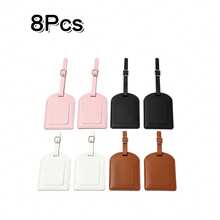 2/3/4/5/6/8Pcs Thickened Wear-Resistant PU Leather Luggage Name Tag With Metal Buckle Reinforced Adjustable Strap Travel Luggage Tag Essential For Business Trips And Checked Baggage, Can Write Information, Boarding Pass, Multiple Colors Available, Random Color - View 20