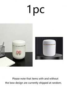 Elegant BOW Decor Portable Trash Can With Lid, Mini Desktop Garbage Bin, Home Covered Waste Basket, No Power Needed, Suitable For Office, Living Room Or Desk, Home Desktop And Drawer Organization - Multicolor - View 11