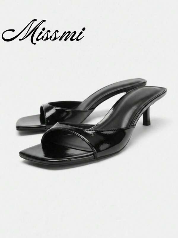 2026 Spring/Summer New Women's Shoes, Mule Style Mid/Low Heel Sandals,Kitten Heels